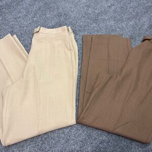 2 Larry Levine Sport Tan Trousers Pants